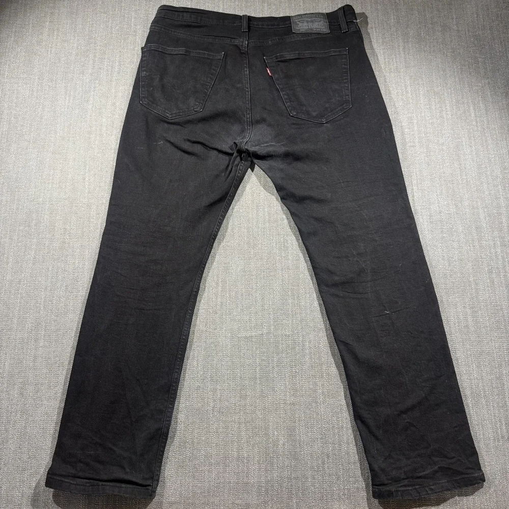 Levis 505 Jeans Mens 34x30 Black Straight‎ Leg Denim Stretch Classic Casual